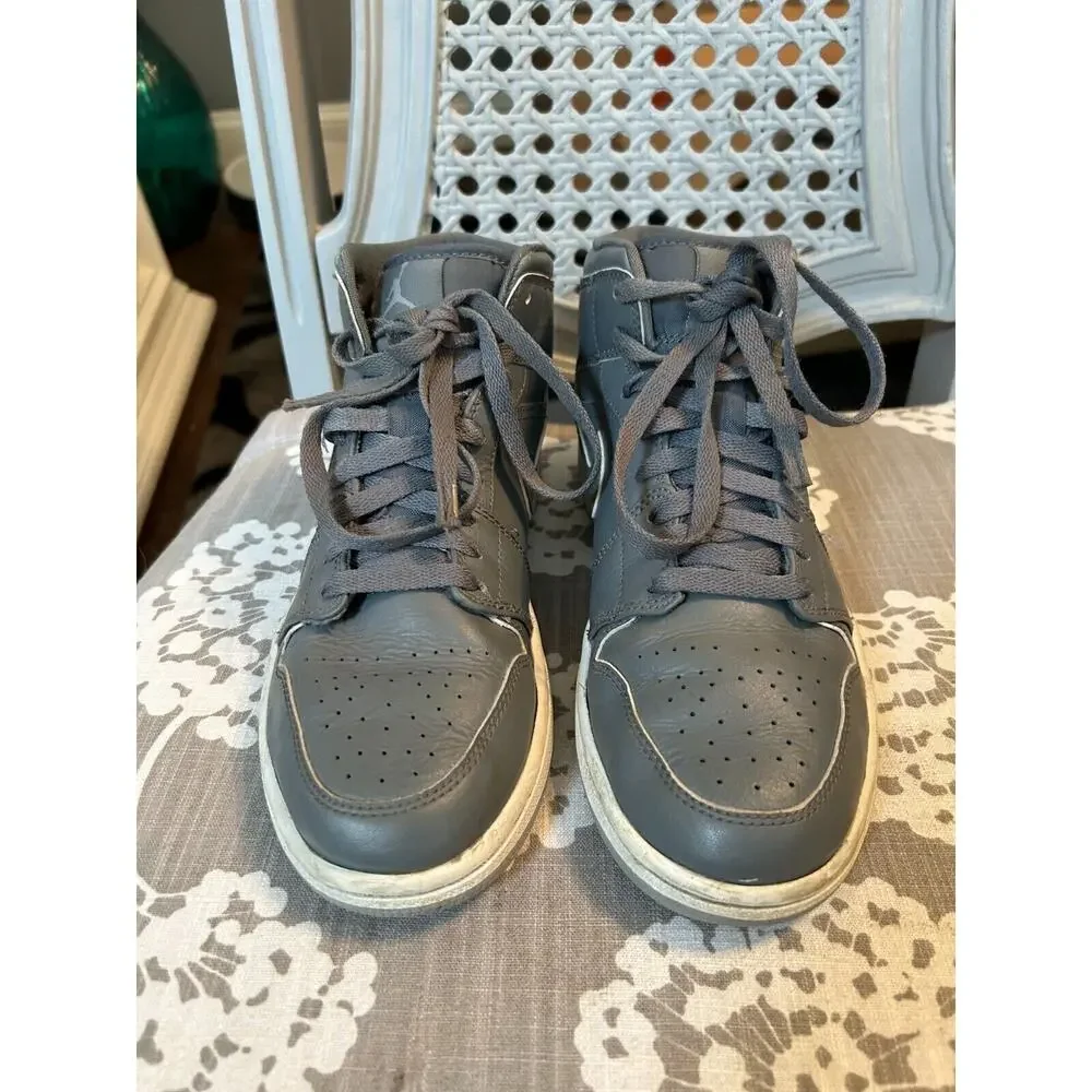 Nike Air Jordan 1 Mid Cool Grey Men's Basketball Shoes-554724-031 (Size 7) - Picture 6 of 10